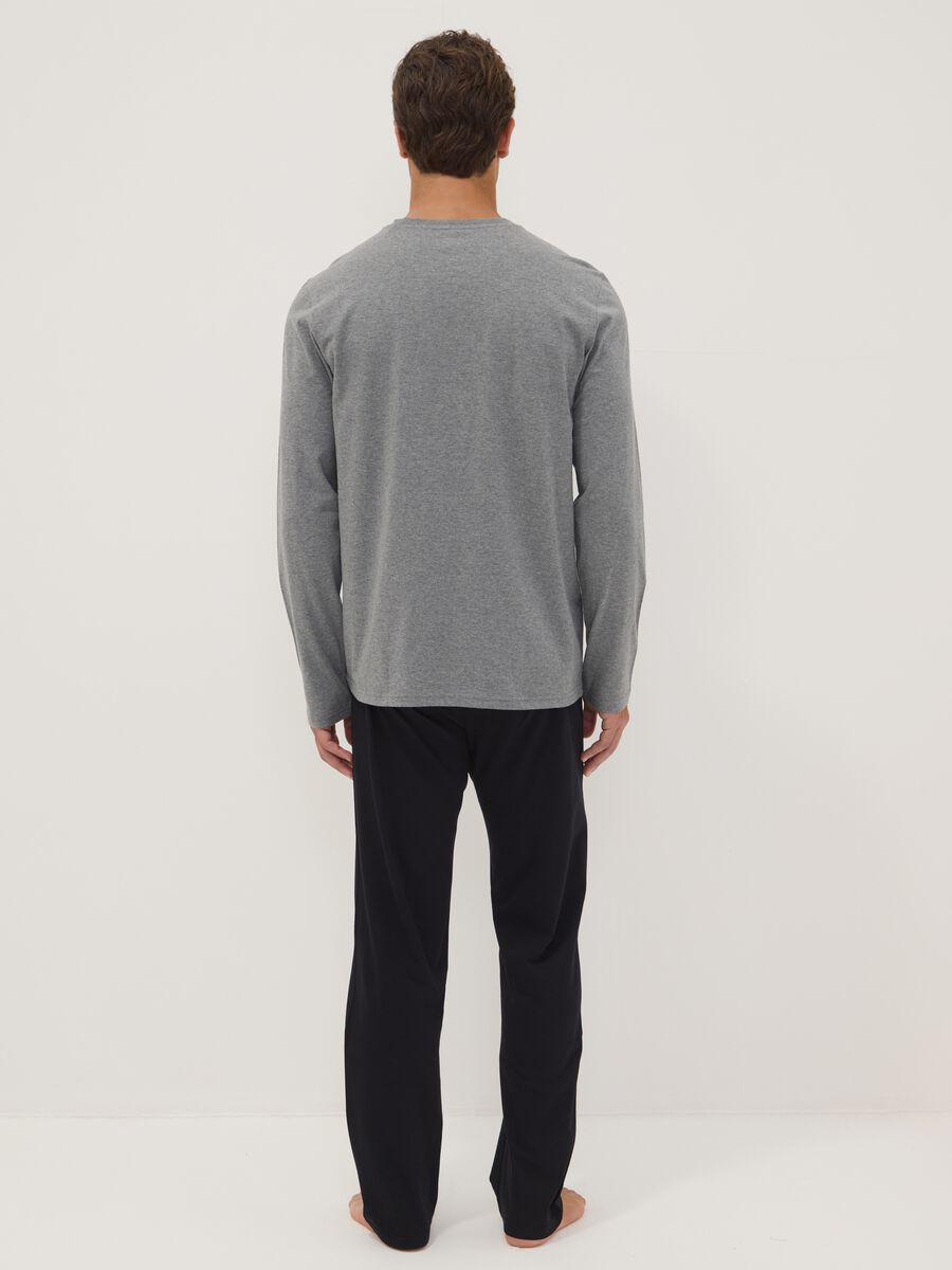 Grey organic cotton pyjamas with long-sleeved top_2
