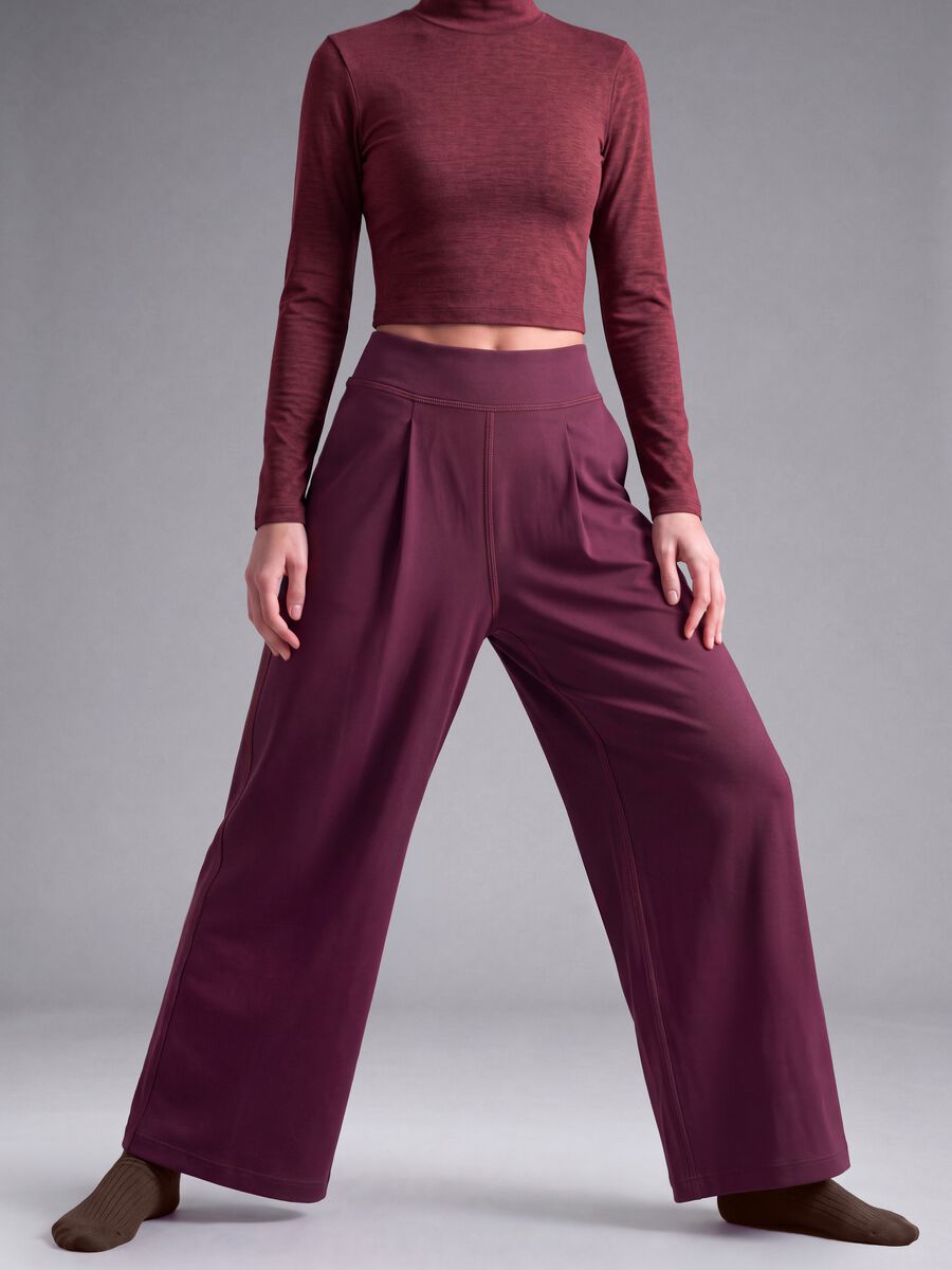 Purple wide-leg stretch sports trousers ALTAVIA STUDIO_2