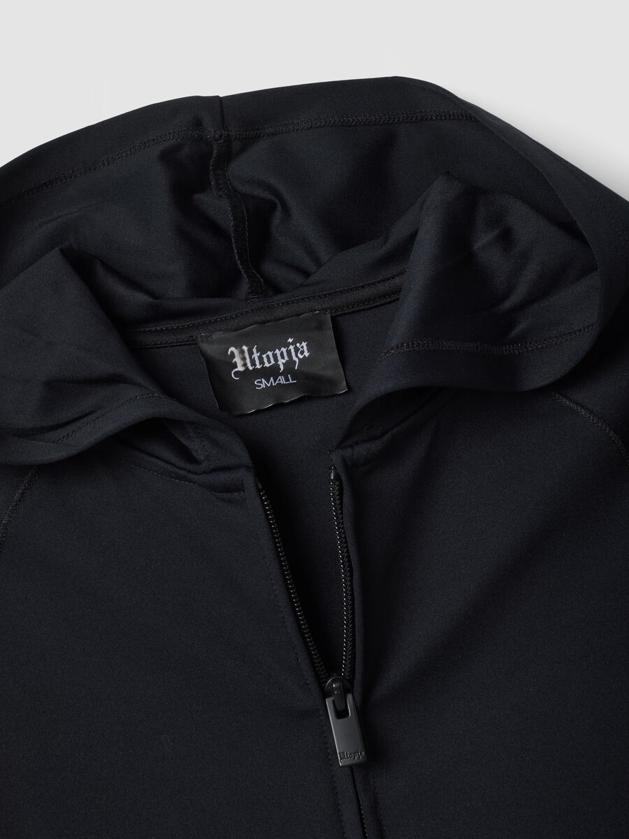 Black Fitted Full-Zip Yoga Hoodie_3