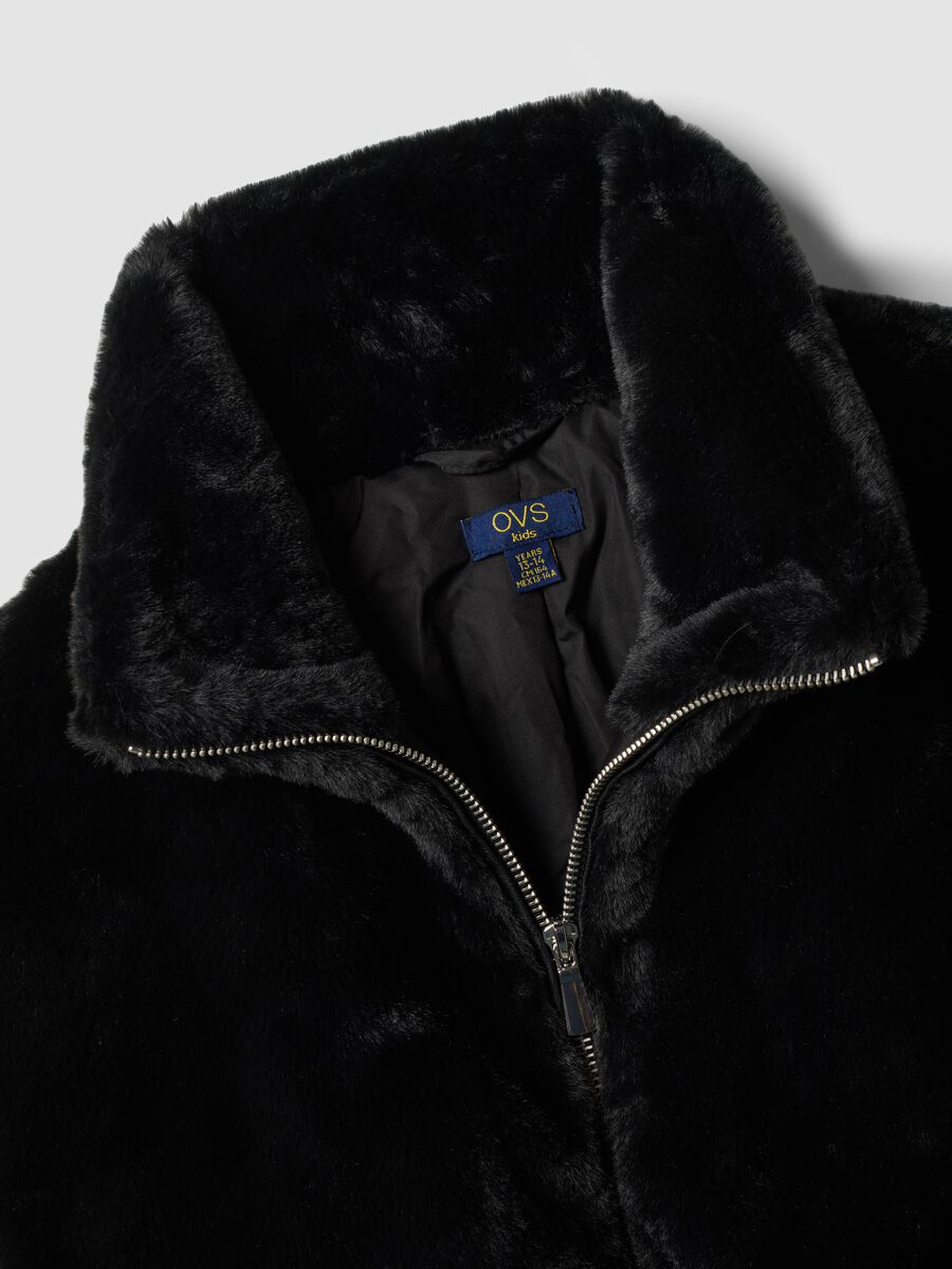 Black padded jacket with zip, regular fit_2