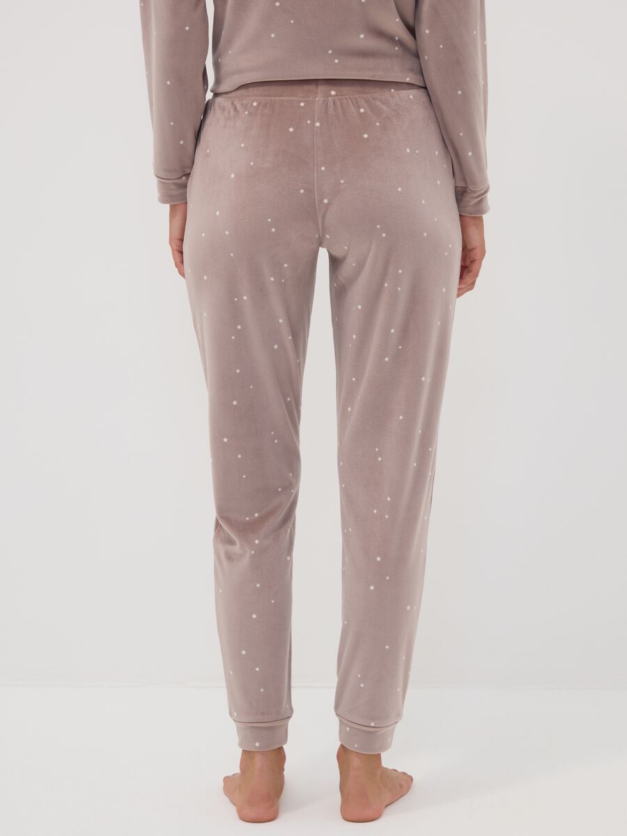Brown star-print stretch pyjama trousers_3
