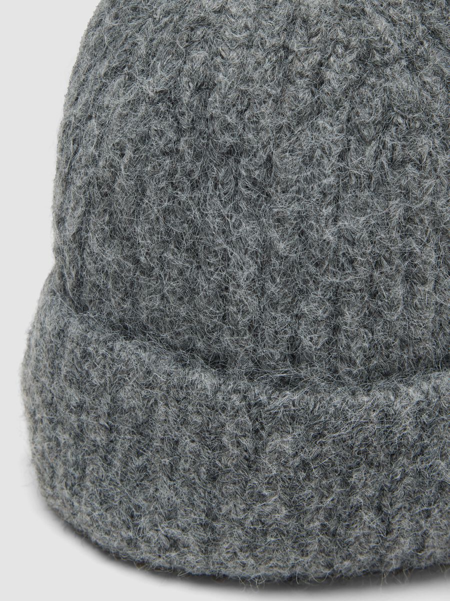 Grey ribbed stretch-wool hat_2