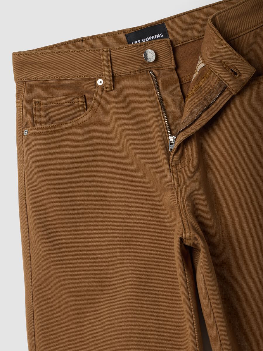 Brown wide-leg jeans in pure cotton_1