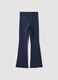 Leggings blu flare in cotone jersey organico elasticizzato_2