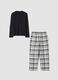 White and grey pure organic cotton crew-neck pyjamas_1