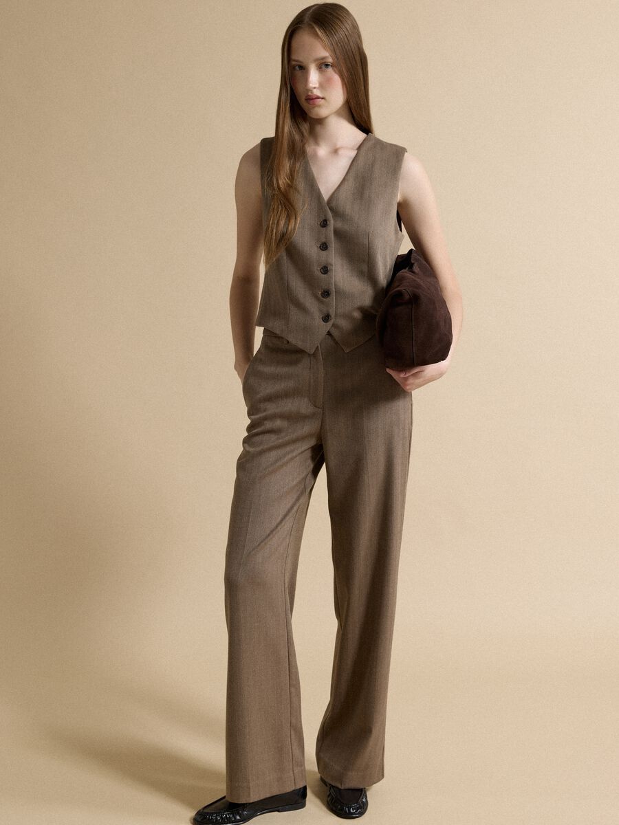 Brown stretch viscose regular-fit waistcoat_2