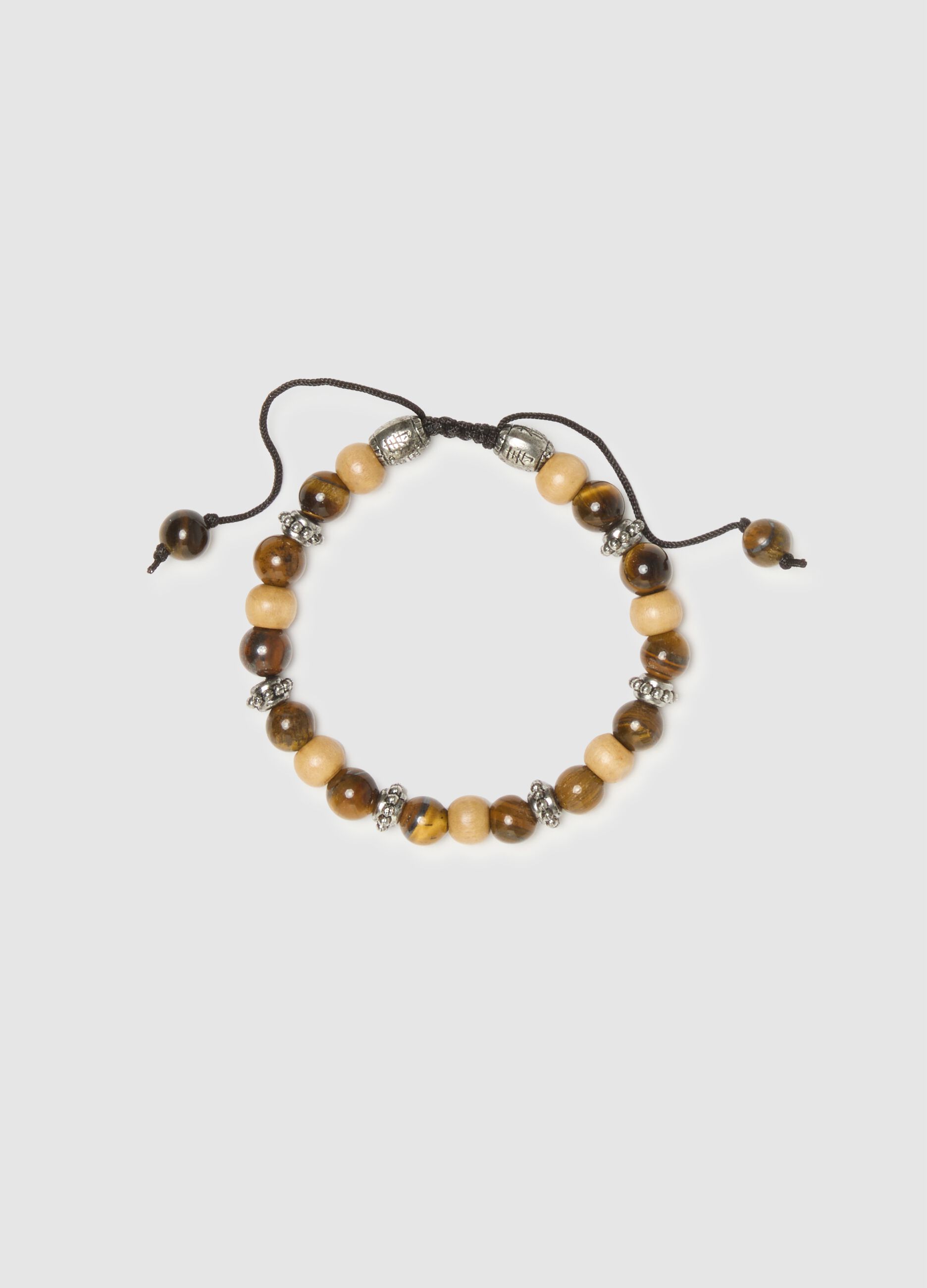 Adjustable Bracelet with Multicolour Natural Stones