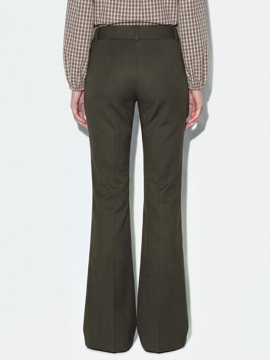 Pantaloni verdi in viscosa elasticizzata slim fit_3
