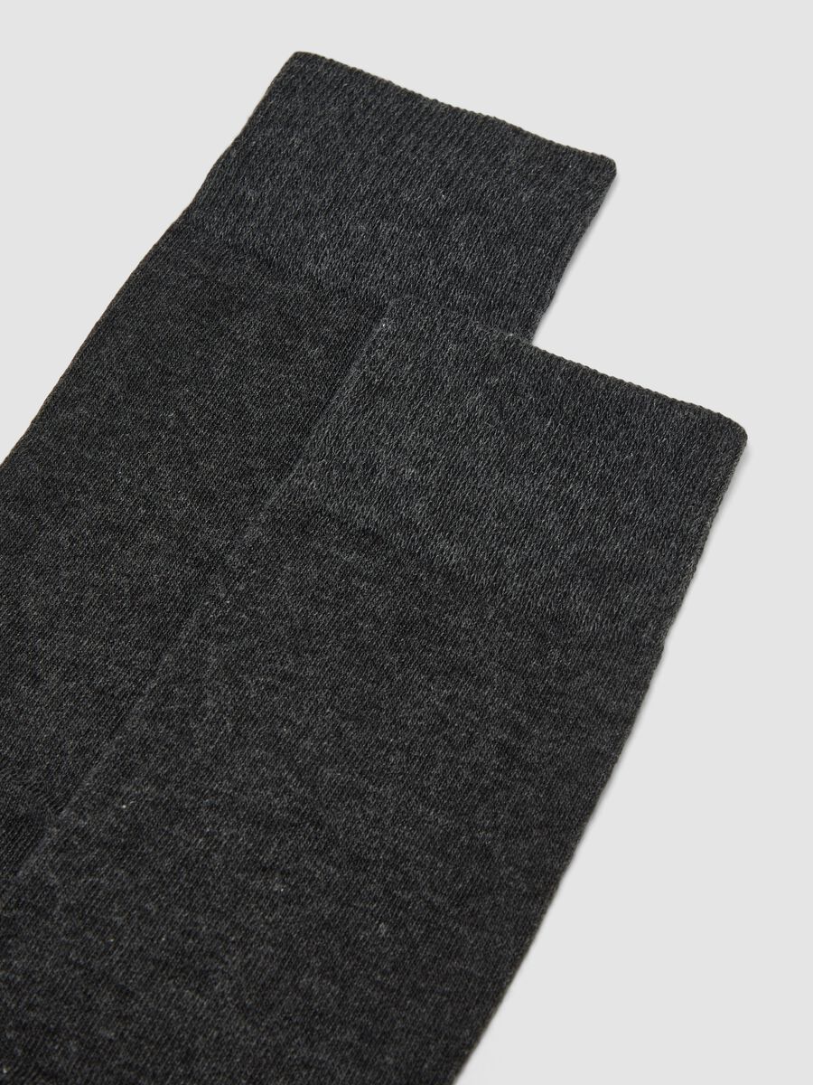 Pack of five long grey socks in stretch organic cotton_1