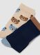Tripack di calze blu lunghe in cotone organico elasticizzato_1