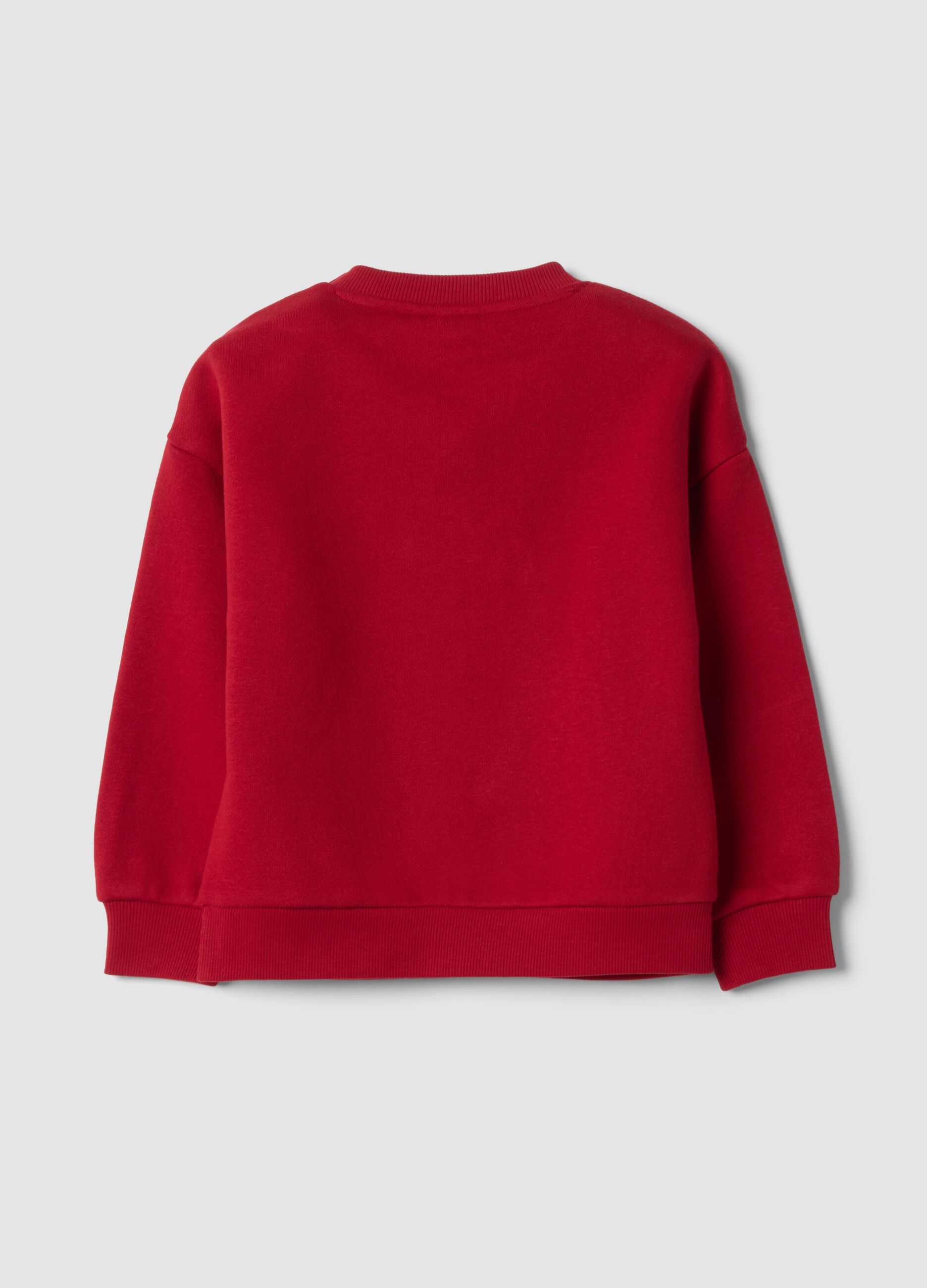 Red crew-neck cotton-blend sweatshirt with MARVEL Spider-Man print