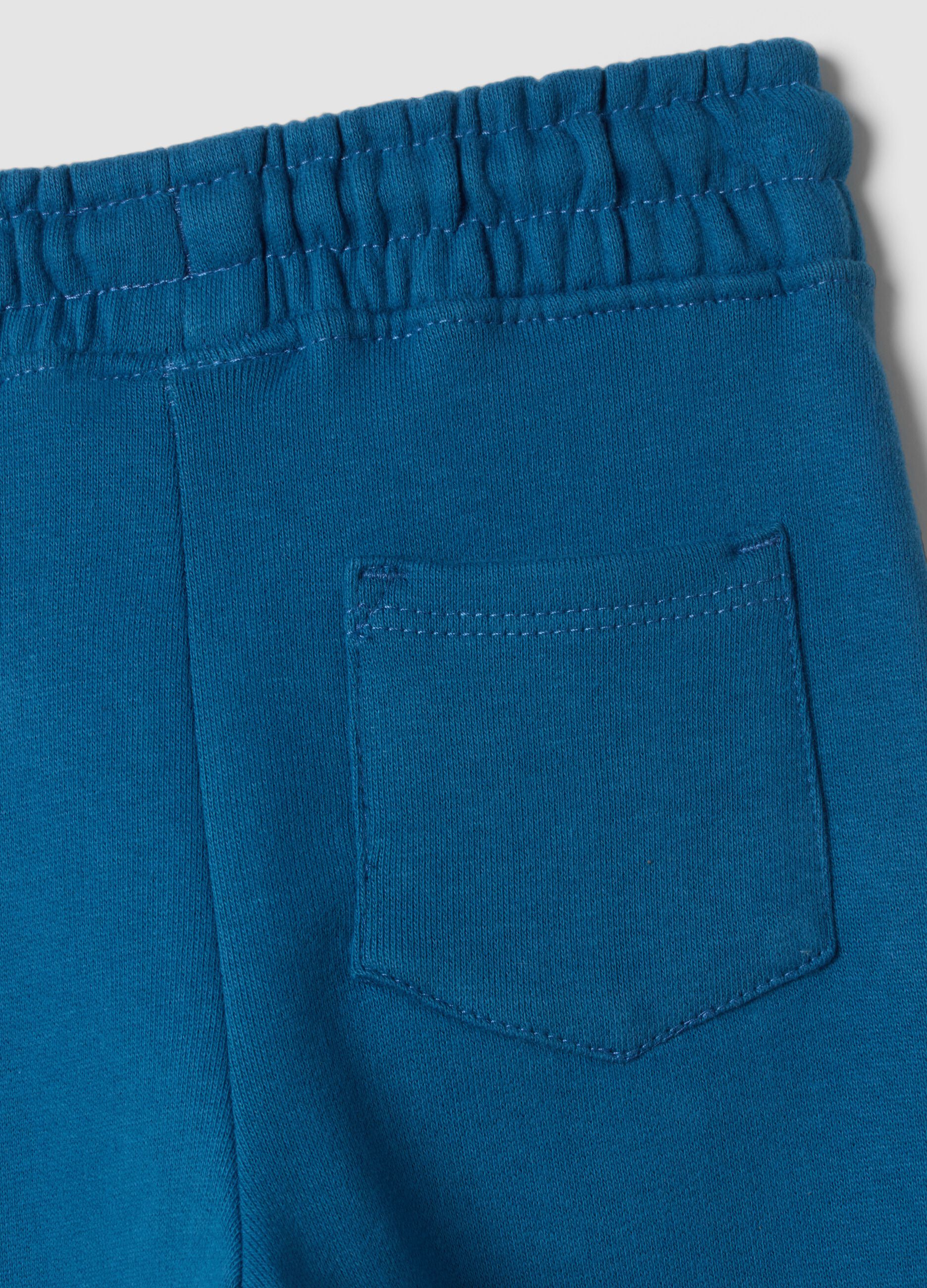 Pantaloni jogger blu in puro cotone