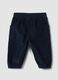 Pantaloni cargo blu a coste in puro cotone con vita elasticizzata_1