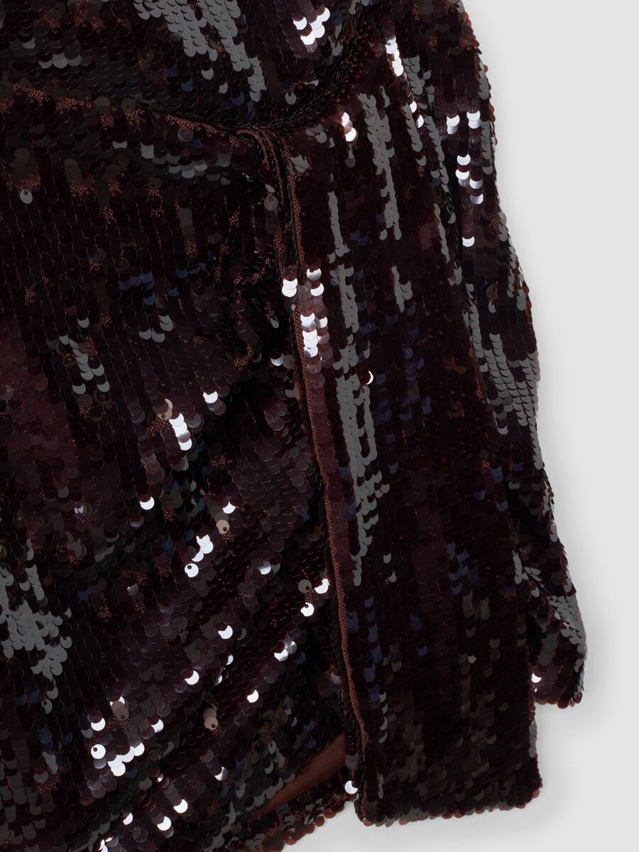 Brown sequin stretch-fabric dress_1