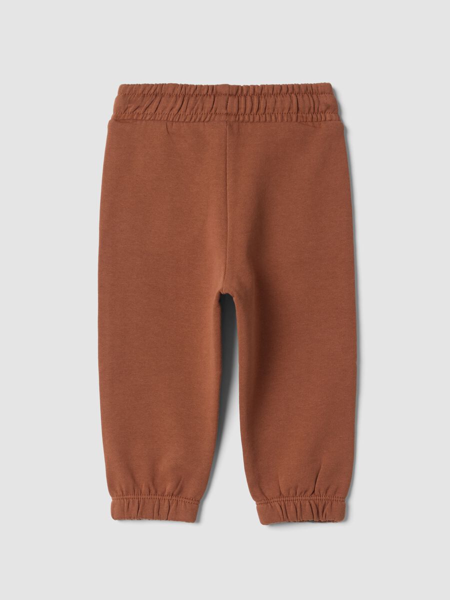 Brown pure cotton joggers, regular fit_1