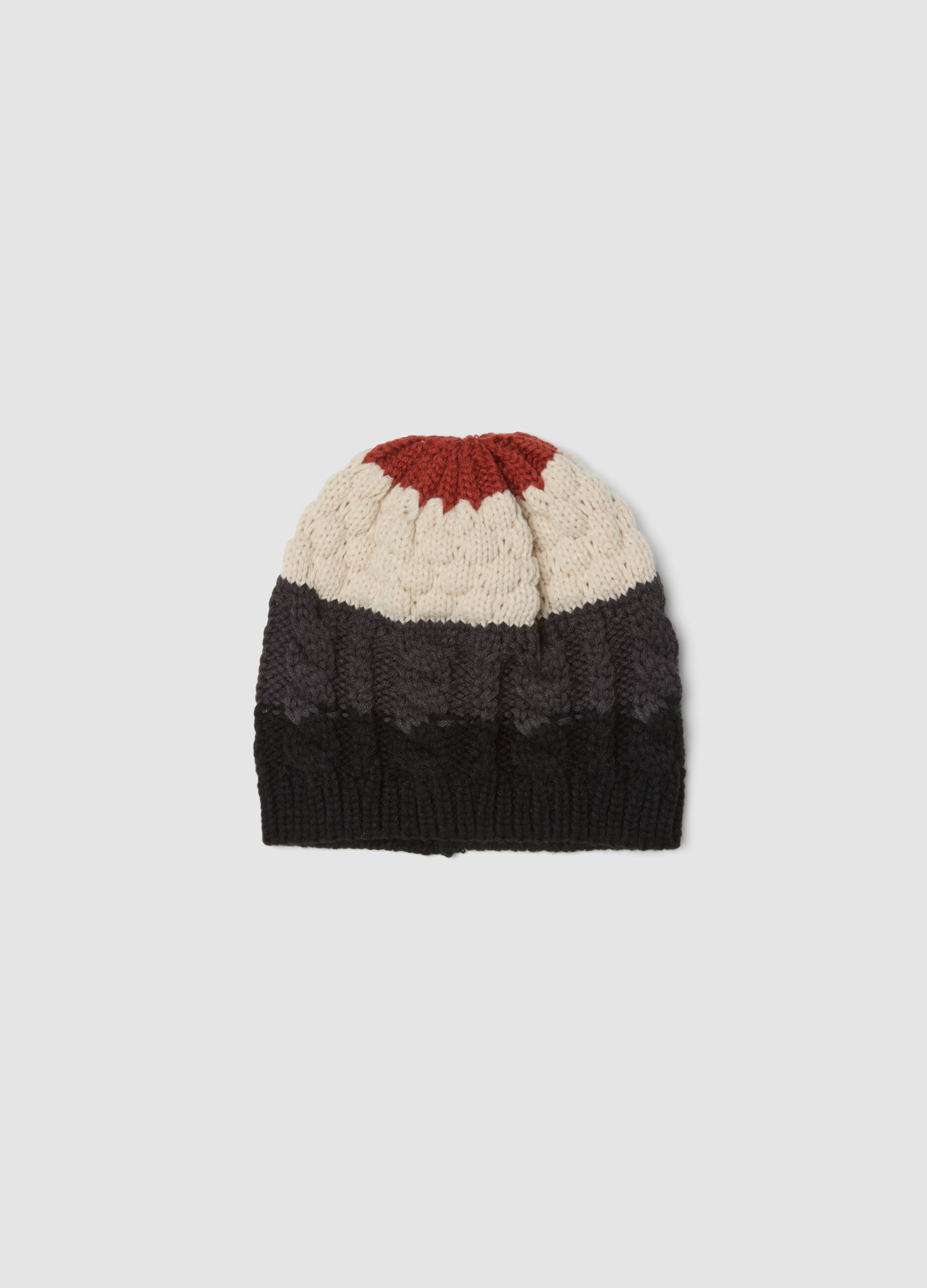 Multicolour knitted beanie