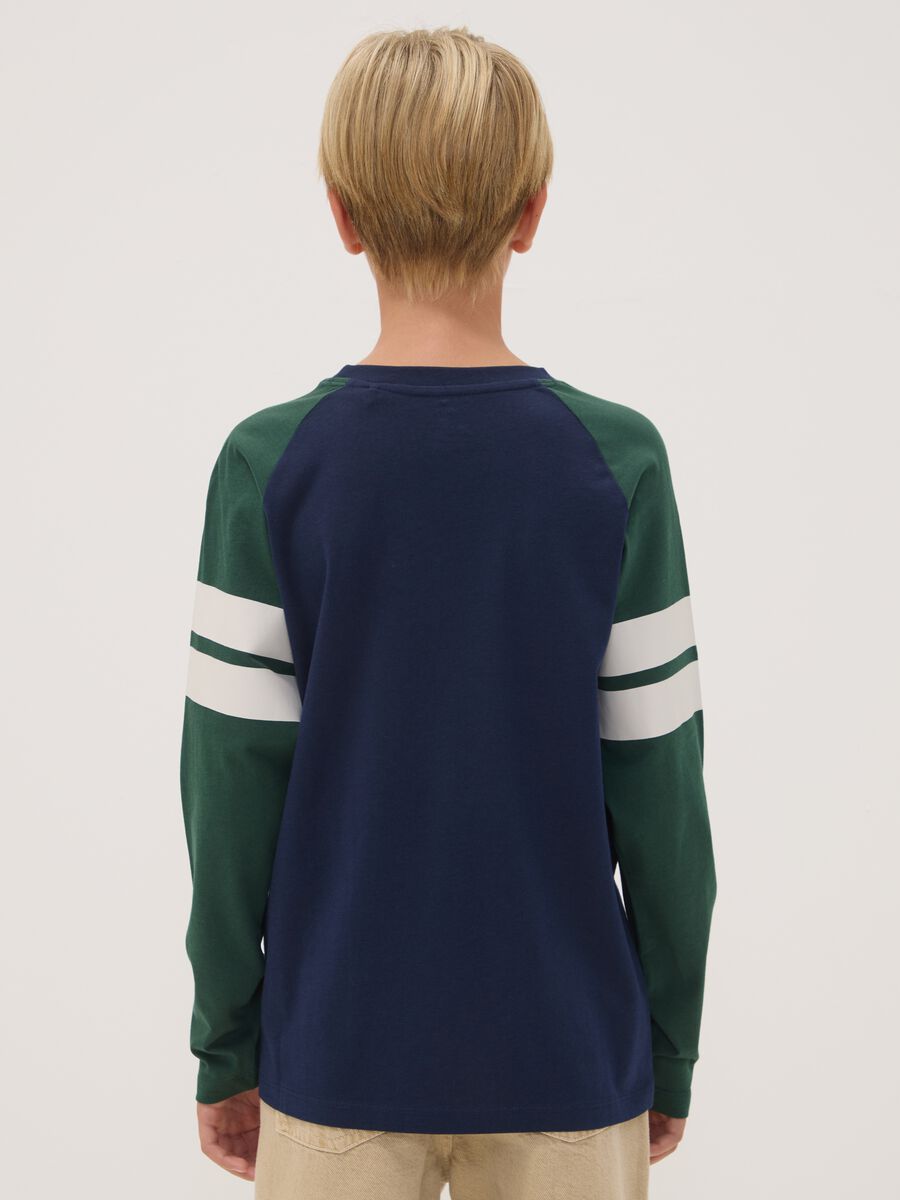 Blue organic cotton crew-neck T-shirt_2