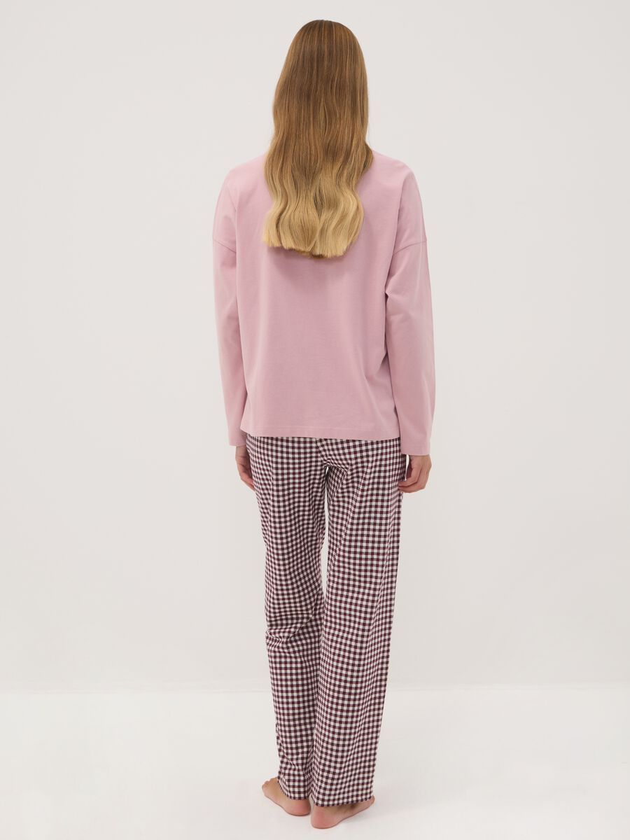 Pink pure organic cotton crew-neck pyjamas_2