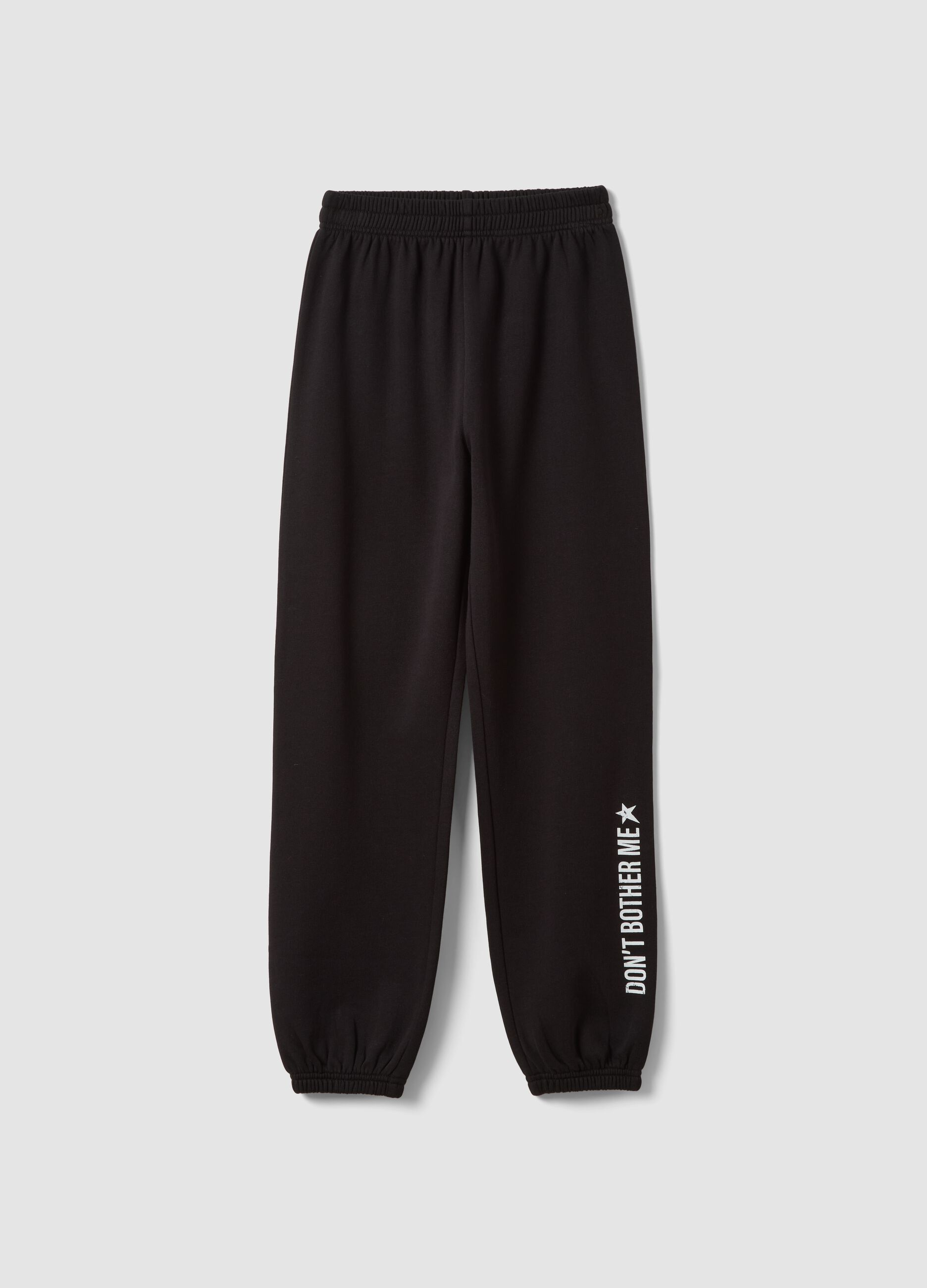 Pantaloni jogger neri in puro cotone
