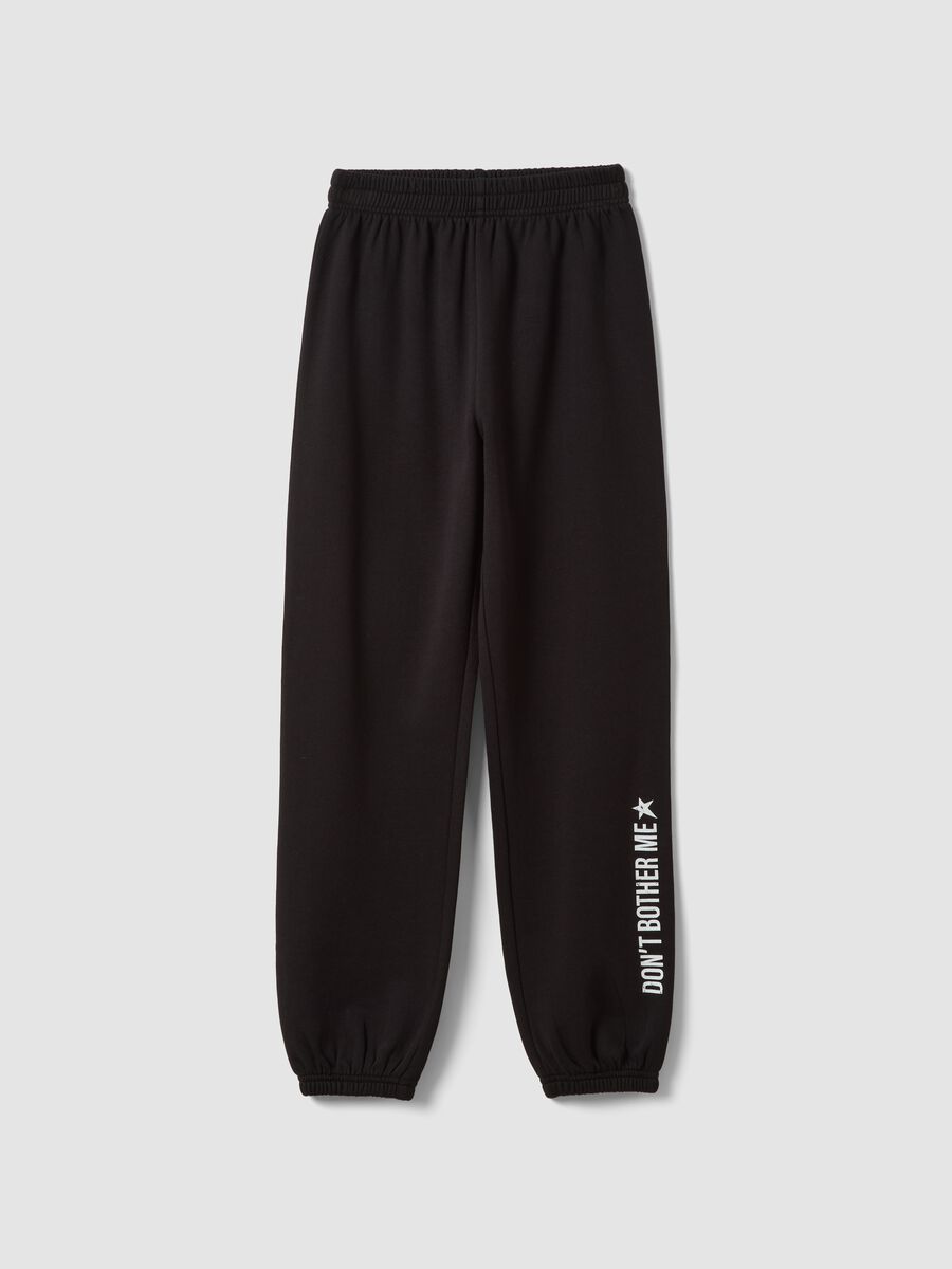 Black pure cotton joggers_0