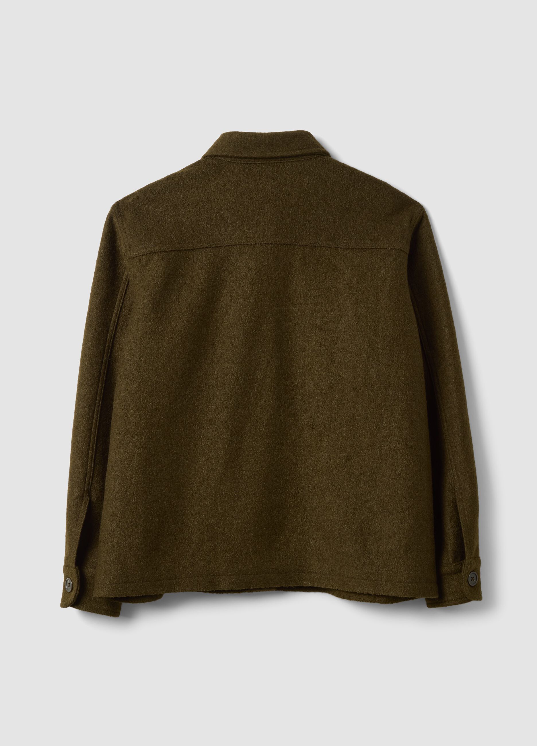 Blazer marrone in misto lana con ricami floreali
