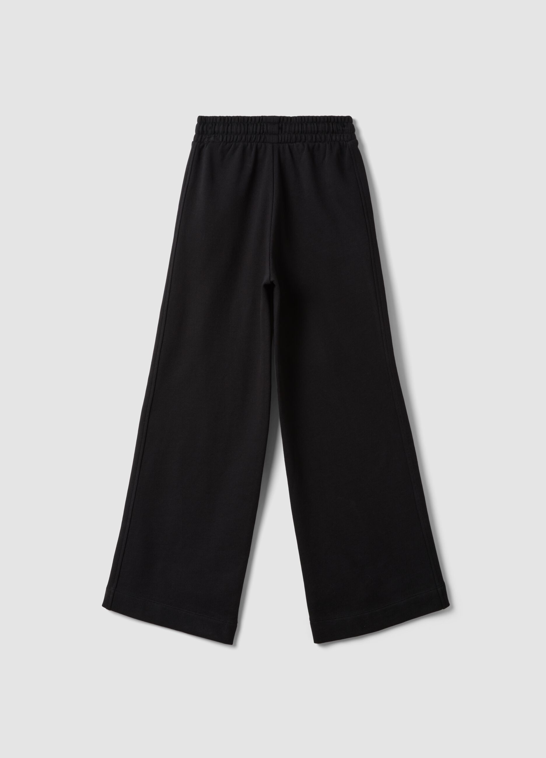 Girls&rsquo; black culotte trousers in pure organic cotton
