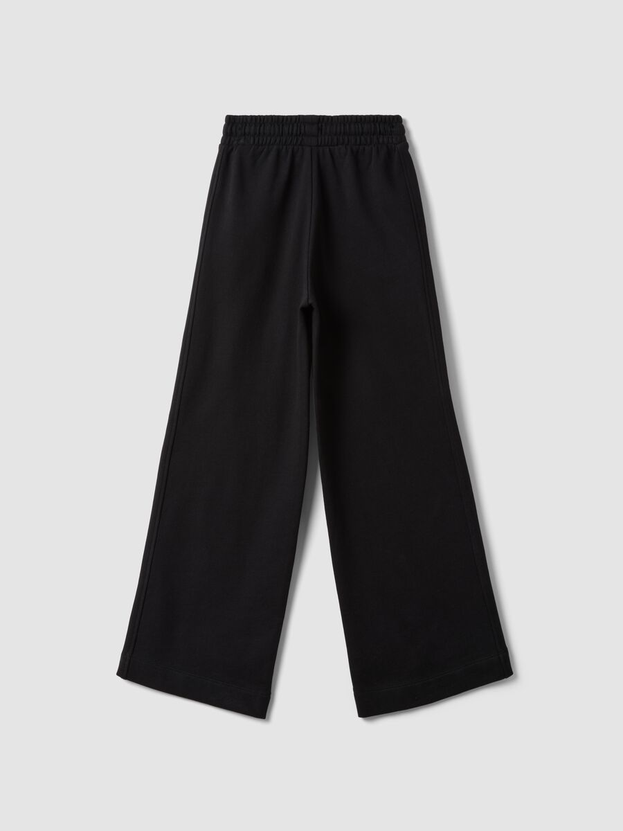 Black organic cotton culotte trousers for girls_6