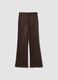 Pantaloni marroni flare in tessuto elasticizzato_4