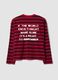 Red and blue striped crew-neck T-shirt in pure cotton, oversized fit_2