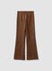 Pantaloni marroni flare in tessuto elasticizzato_6