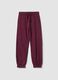 Purple regular-fit fleece joggers in pure cotton_0