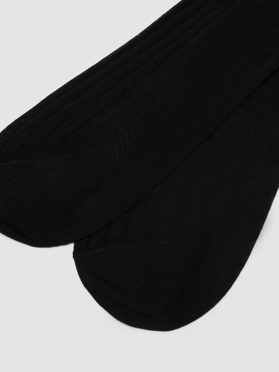جوارب طويلة سوداء من القطن الخالص_1