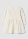White crew-neck dress in organic cotton blend_1