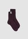 Purple ribbed stretch-cotton socks_0