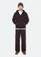 Brown cropped pure-cotton hoodie with oversized fit_2