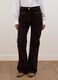 Brown flared ribbed stretch-cotton trousers_1