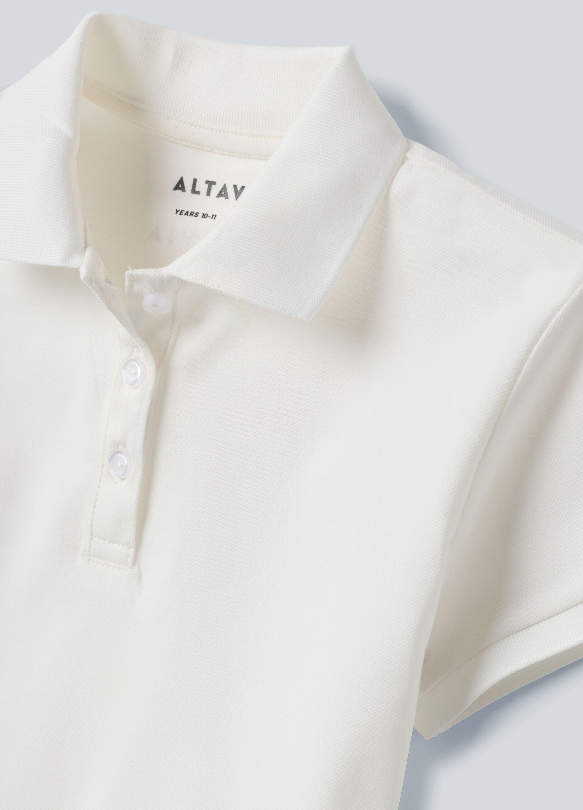 قميص بولو رياضي ALTAVIA COURT باللون الأبيض من قطن مطاطي