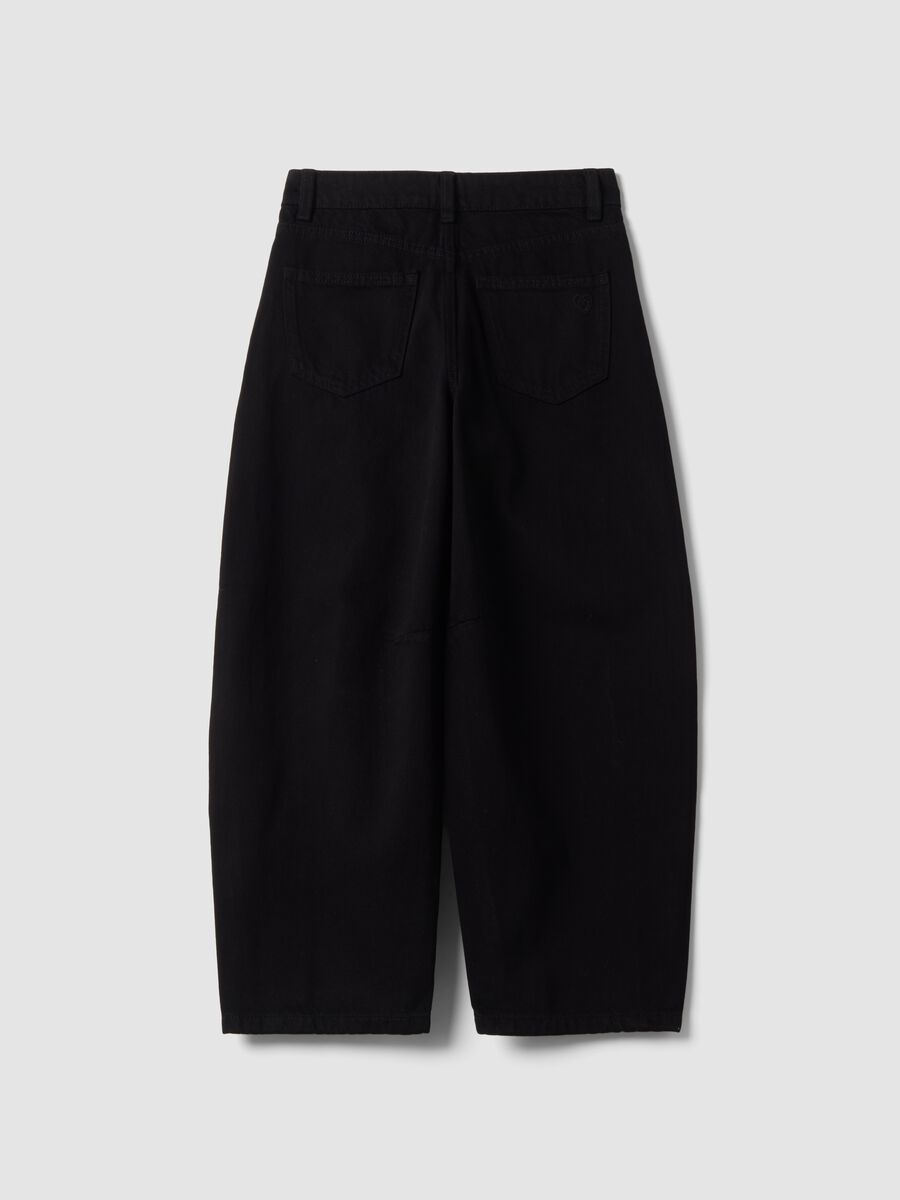 Black pure cotton baggy-fit trousers_2