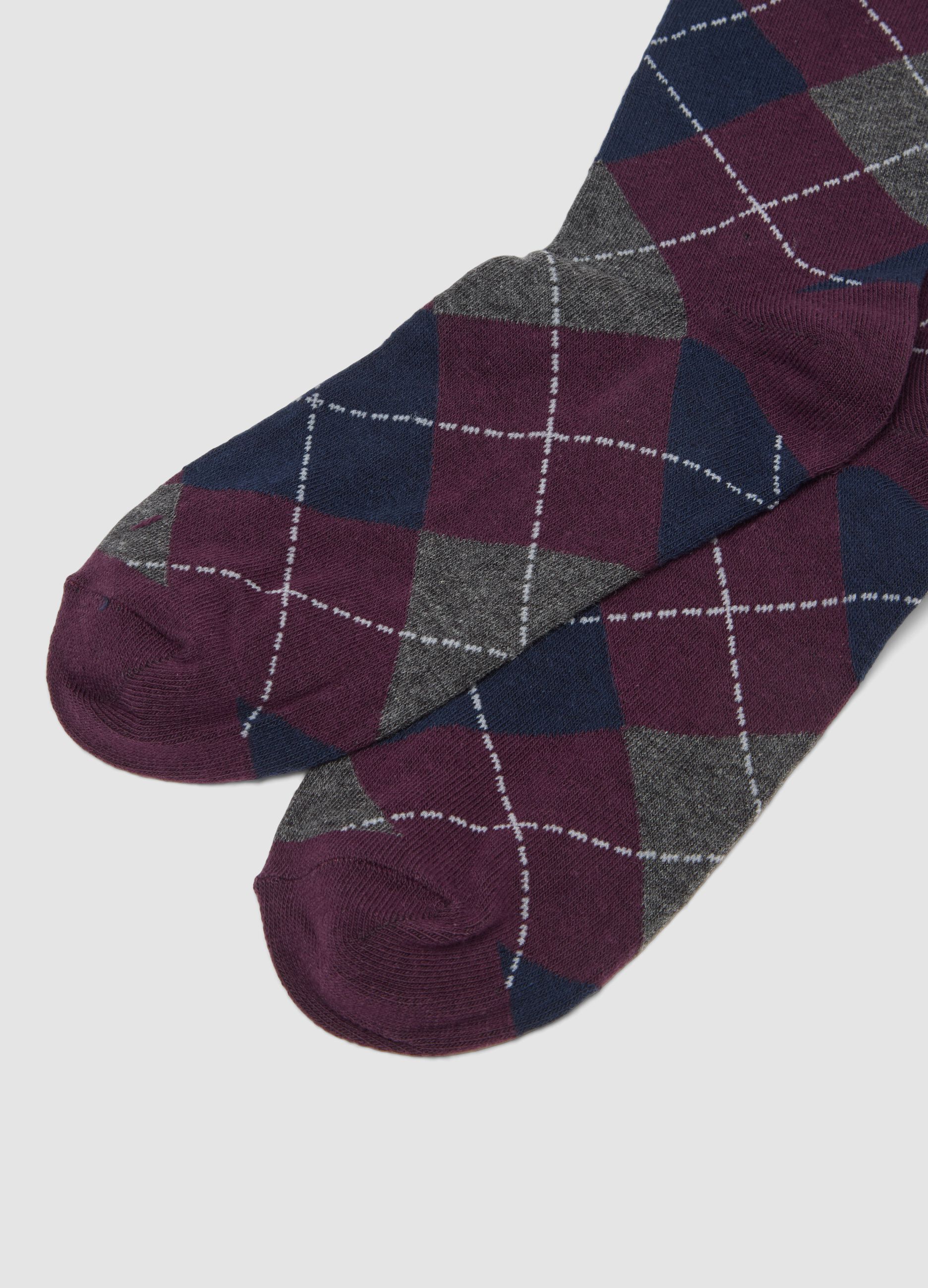 Tripack di calze lunghe in cotone organico elasticizzato multicolor