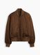 Light brown bomber jacket with zip and ribbed cuffs_4