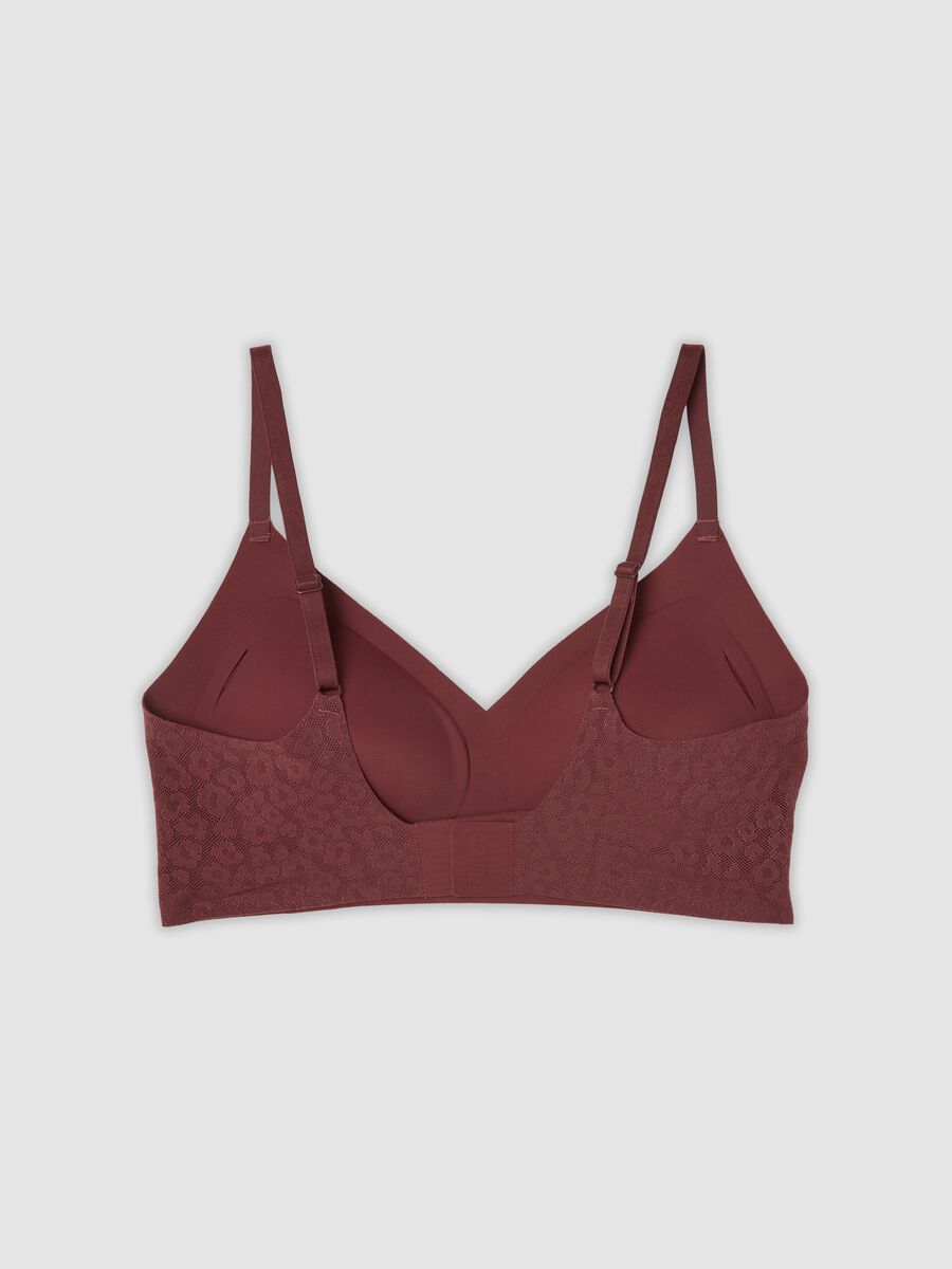 Red lace stretch-fabric bralette bra_6