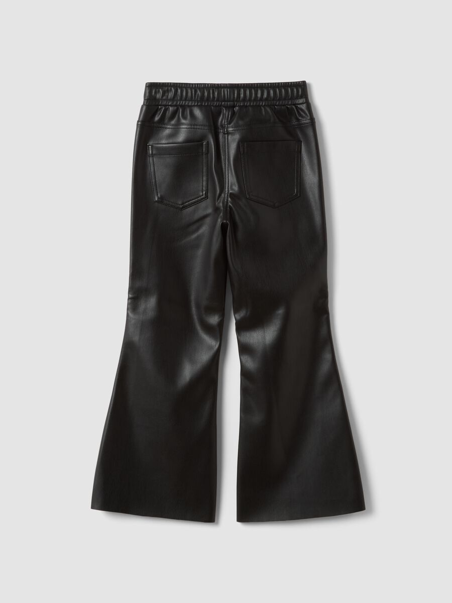 Black flared trousers with elasticated waist_2