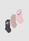 Tripack di calze lunghe rosa in cotone organico elasticizzato_0