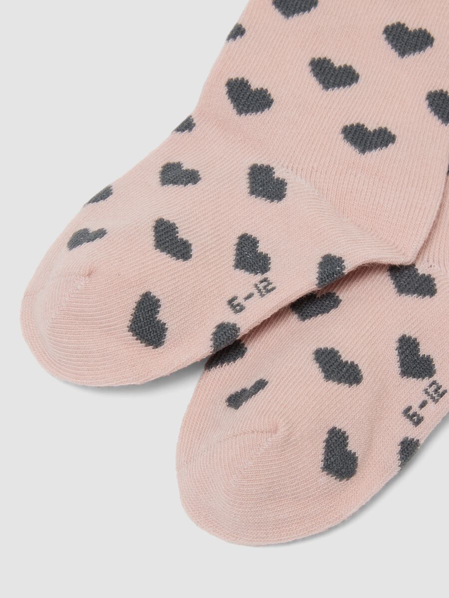 Tripack di calze lunghe rosa in cotone organico elasticizzato_2