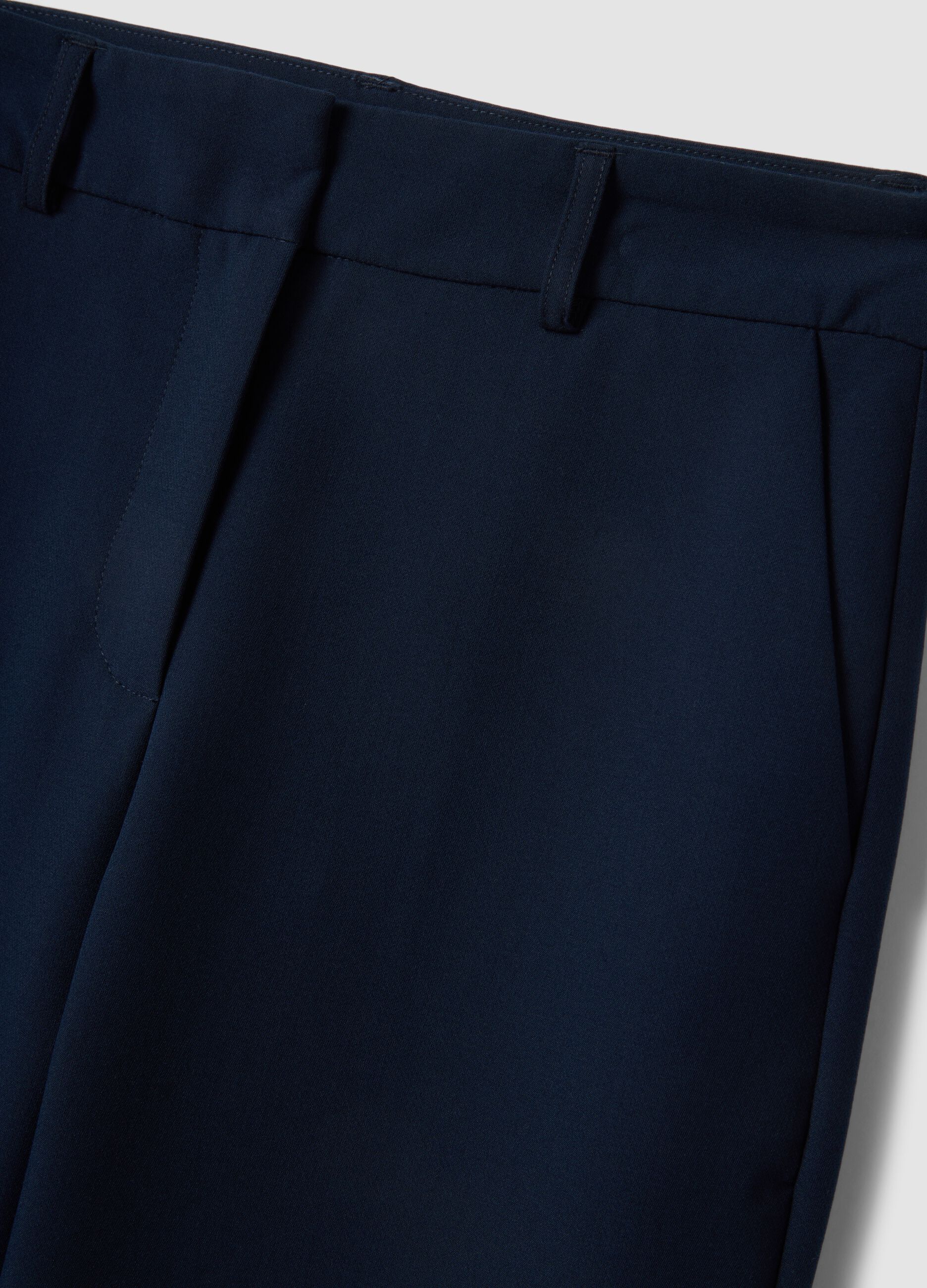 Elegant Blue Straight Trousers
