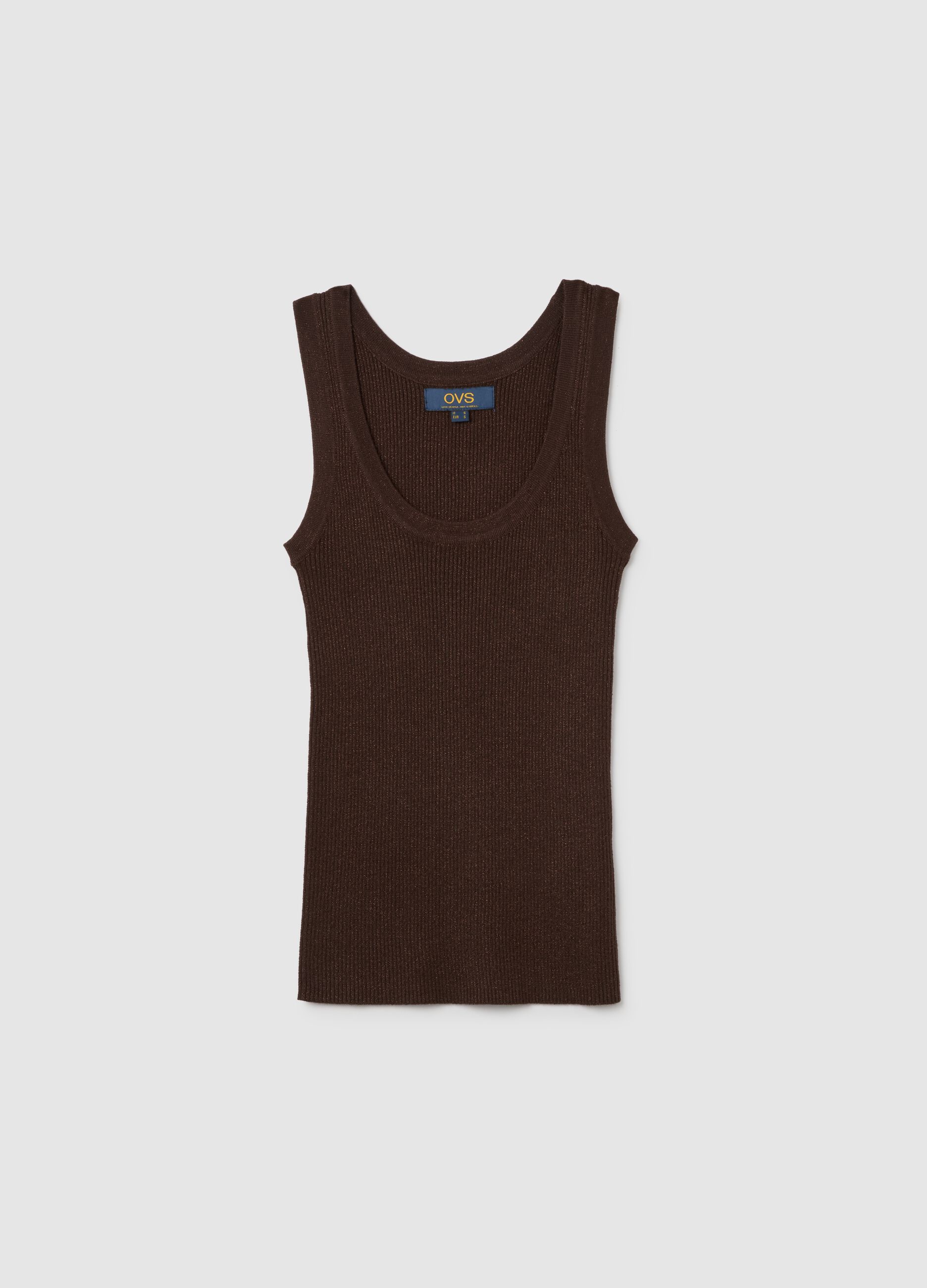 Women's Brown Stretch Fabric Vest