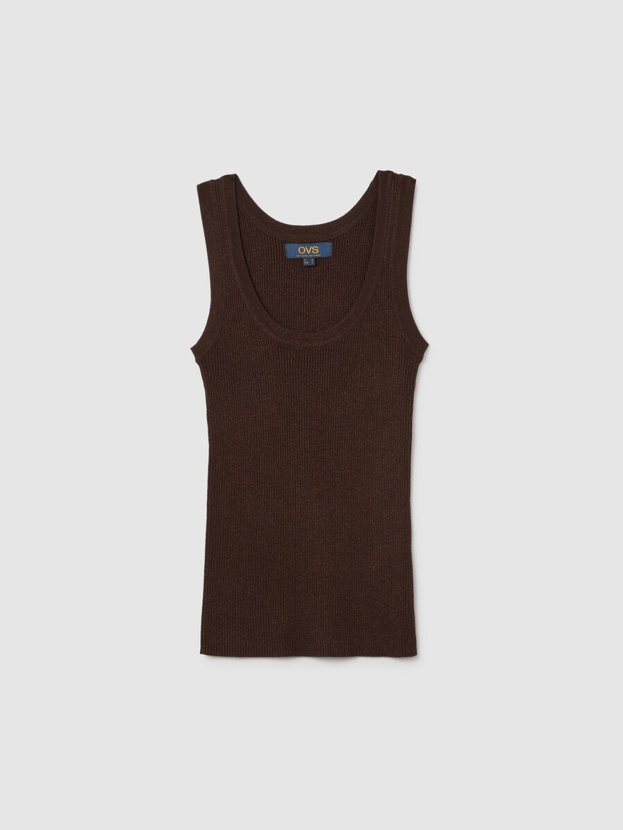 Women's Brown Stretch Fabric Vest_4