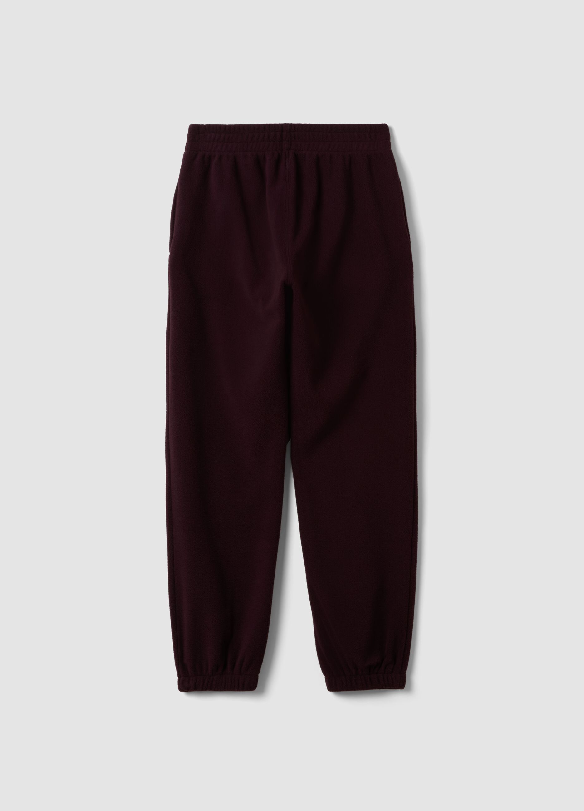 Pantaloni jogger viola regular fit in pile con vita elasticizzata