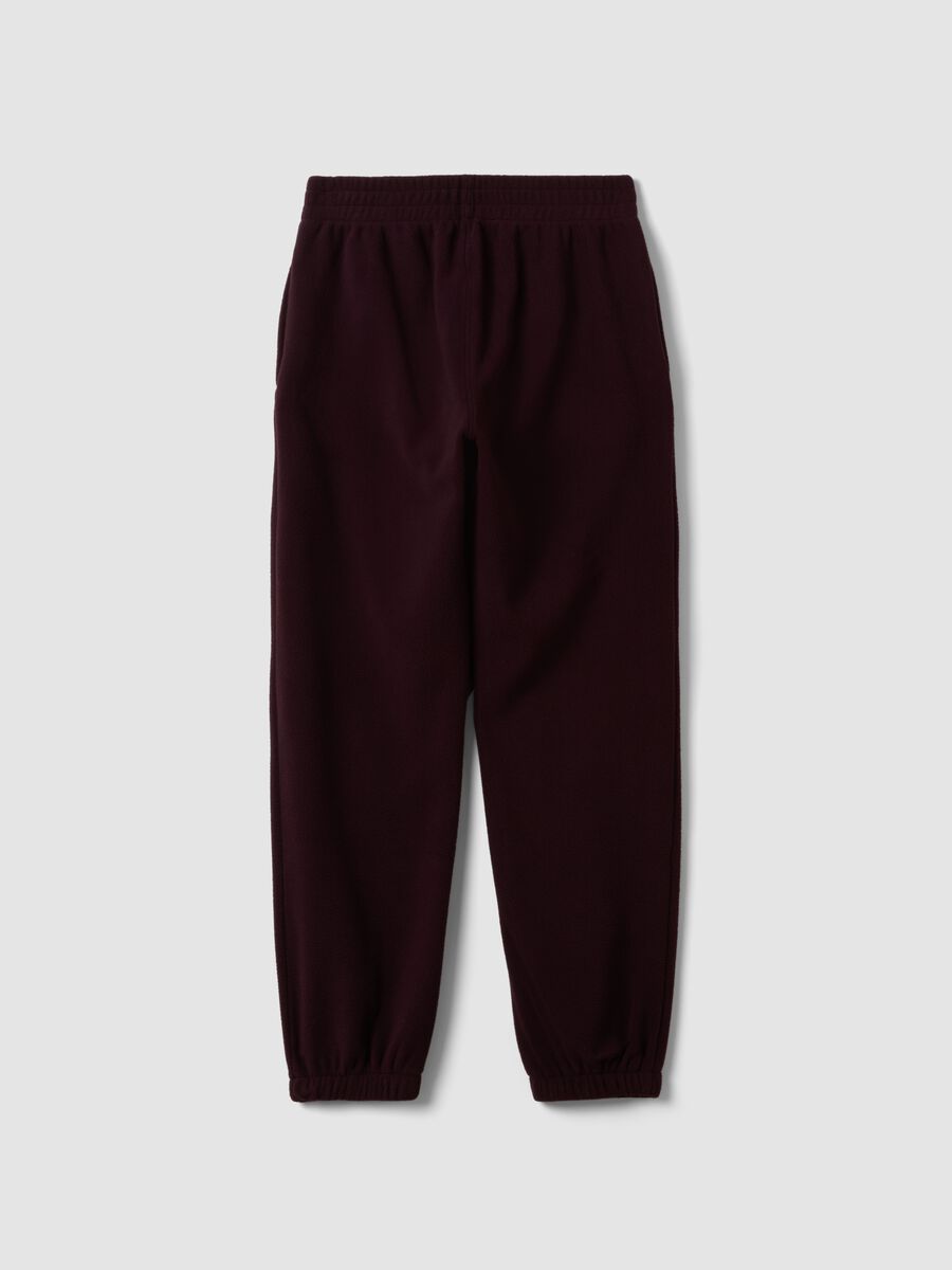 Purple regular-fit fleece jogger trousers with elasticated waist_2