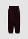 Pantaloni jogger viola regular fit in pile con vita elasticizzata_2